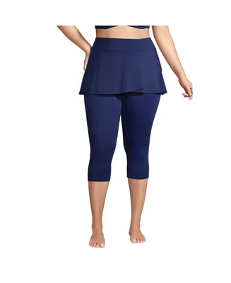 Lands' End Plus High Waisted Modest Swim Leggings with Upf 50 Sun Protection
