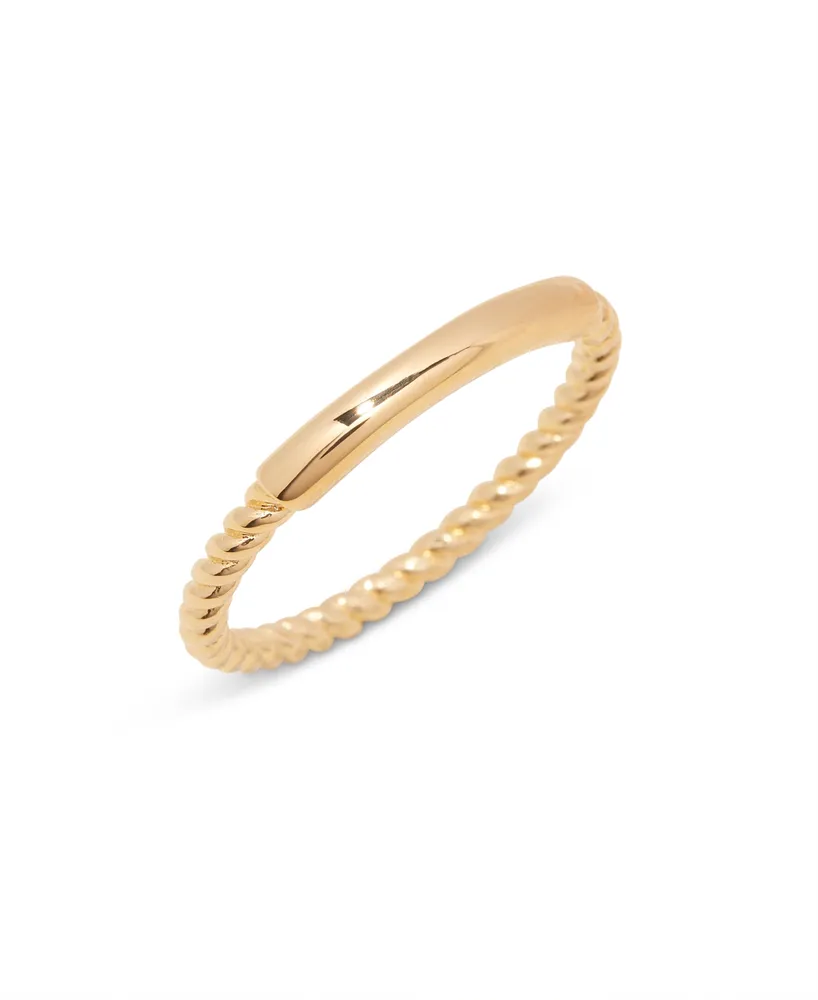 brook & york 14K Gold-Plated Rope Textured Sized Liv Ring