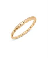 brook & york 14K Gold-Plated Rope Textured Sized Liv Ring