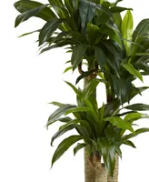 Nearly Natural 4.5' Cornstalk Dracaena Real Touch Artificial Plant in Vase