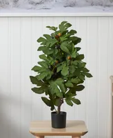 Nearly Natural 32" Artificial Fig Tree & Fruit