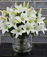 Nearly Natural 16"H Lily Silk Arrangement