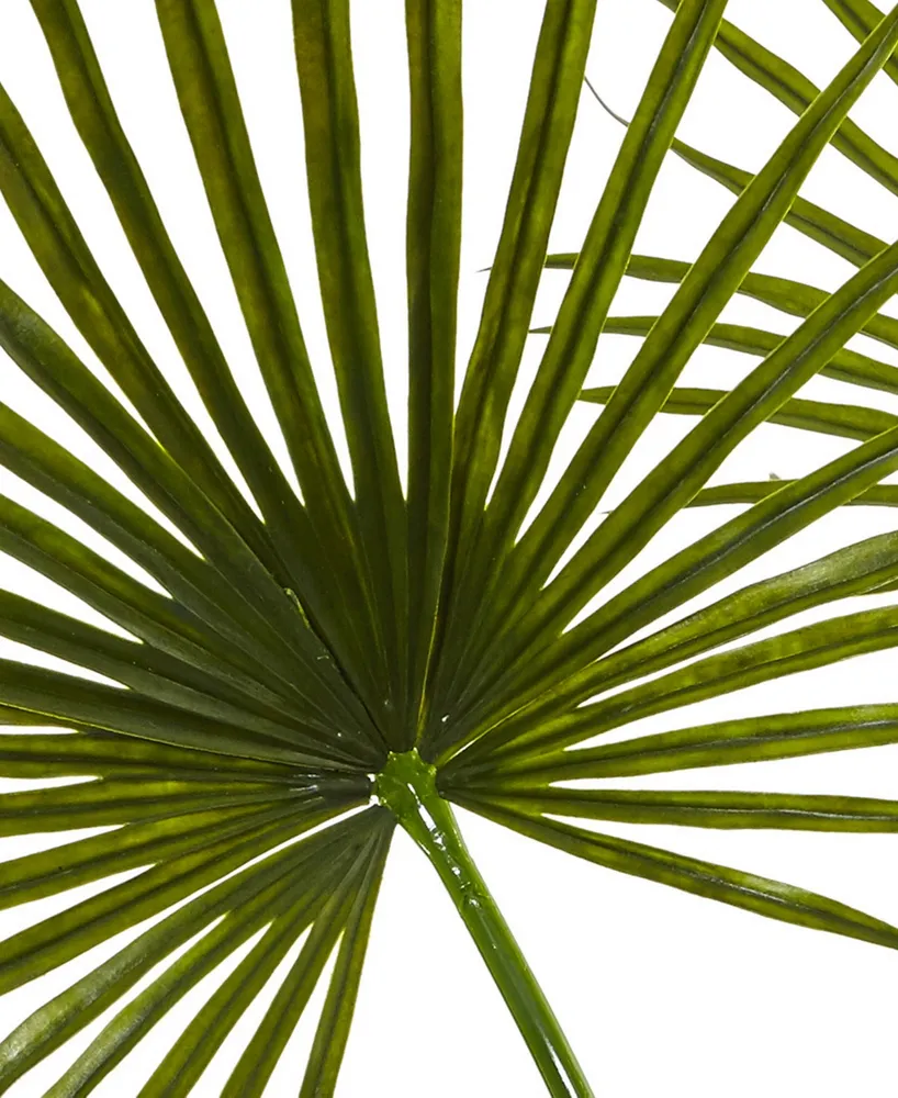 Nearly Natural Fan Palm Artificial Arrangement in Glass Vase