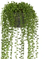 Nearly Natural String of Pearl Artificial Plant Hanging Basket