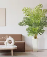 Nearly Natural 68in. Hawaii Palm Artificial Tree in Tall White Planter