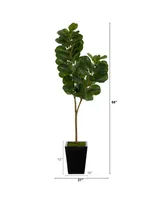 68" Fiddle Leaf Fig Artificial Tree in Metal Planter