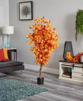 Nearly Natural Autumn Ficus Artificial Fall Tree