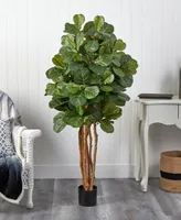 Nearly Natural 5' Fiddle Leaf Fig Artificial Tree