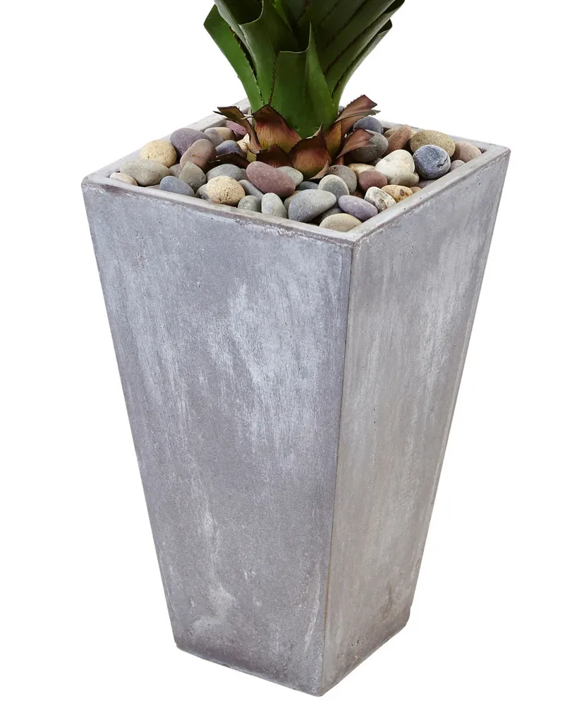 Nearly Natural 5' H Spiked Artificial Agave in Cement Planter