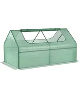 Outsunny Raised Garden Bed with Cover, Mini house