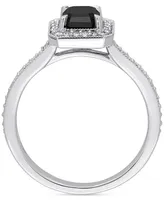 Black Diamond (1 ct. t.w.) & White (1/4 Emerald-Cut Engagement Ring 14k Gold