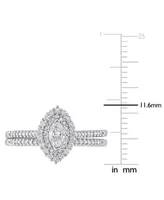 Diamond Marquise Double Halo Bridal Set (1/2 ct. t.w.) 14k White Gold