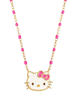 Enamel & Bead Chain Hello Kitty 18" Pendant Necklace in 18k Gold-Plated Sterling Silver