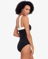 Lauren by Ralph Bel Air Colorblocked One-Piece Swimsuit