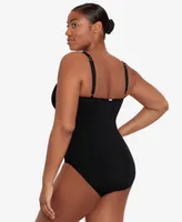 Lauren Ralph Front-Tie One-Piece Swimsuit