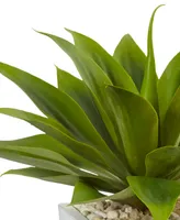 Nearly Natural Agave Artificial Plant in White Planter