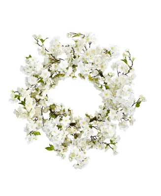 Nearly Natural 24" Cherry Blossom Wreath