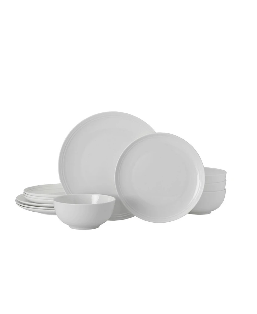 Mikasa Kyler Bone China 12 Piece Dinnerware Set, Service for 4