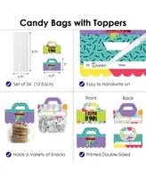 90's Throwback Diy 1990s Party Favors Candy Bags with Toppers 24 Ct - Assorted Pre