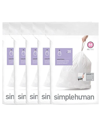 simplehuman Code M Custom Fit Liners, Pack of 100