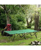 Outsunny 2 Person Camping Cot for Adults w/ Bag, Hunting Fishing Trip Bed,