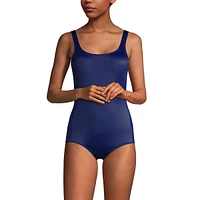 Lands' End Women's Petite Tummy Control Chlorine Resistant Soft Cup Tugless One Piece Swimsuit