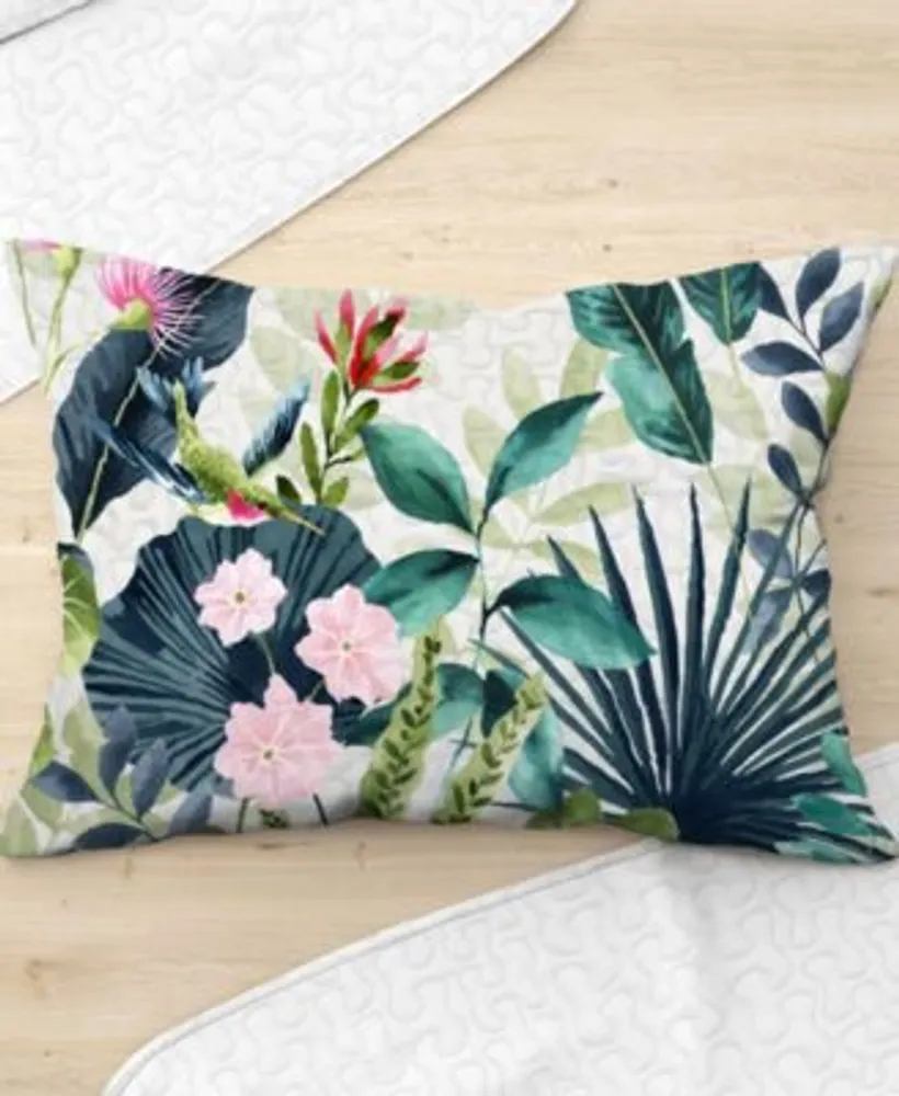 Elise James Home Caicos Tropical Palm Wrinkle Resistant Quilt Set Collection