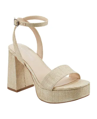 Marc Fisher Women's Sadel Block Heel Ankle Strap Dress Sandals