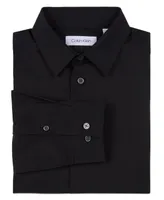 Calvin Klein Big Boys Husky Solid Stretch Poplin Shirt