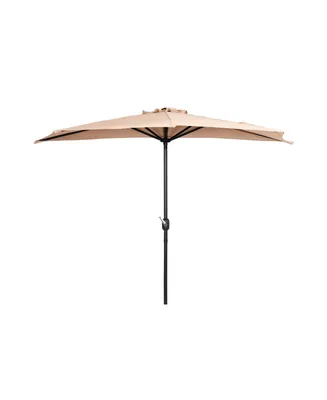 WestinTrends 9 Ft Outdoor Patio Half Market Umbrella with Crank