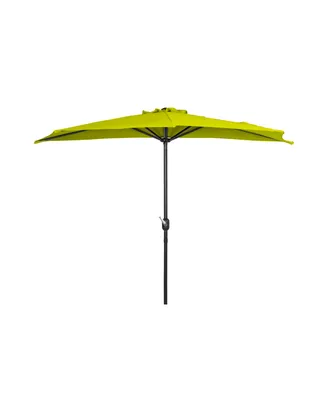 9 Ft Outdoor Patio Half Market Umbrella with Crank