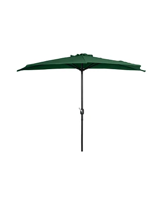 9 Ft Outdoor Patio Half Market Umbrella with Crank