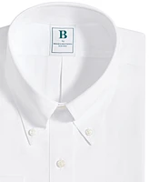 Men's Regular Fit Non-Iron Polo Button-Down Collar Solid Pinpoint Dress Shirt