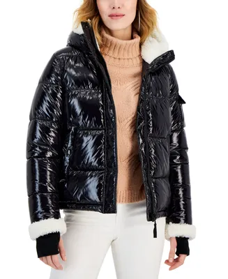 S13 Women's Jane Faux-Fur-Trim Hooded Puffer Coat
