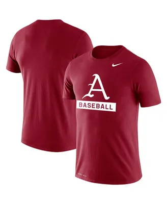 Men's Nike Heathered Cardinal Arkansas Razorbacks Baseball Logo Stack Legend Performance T-shirt