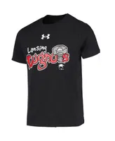 Big Boys and Girls Under Armour Black Lansing Lugnuts Team Logo T-shirt