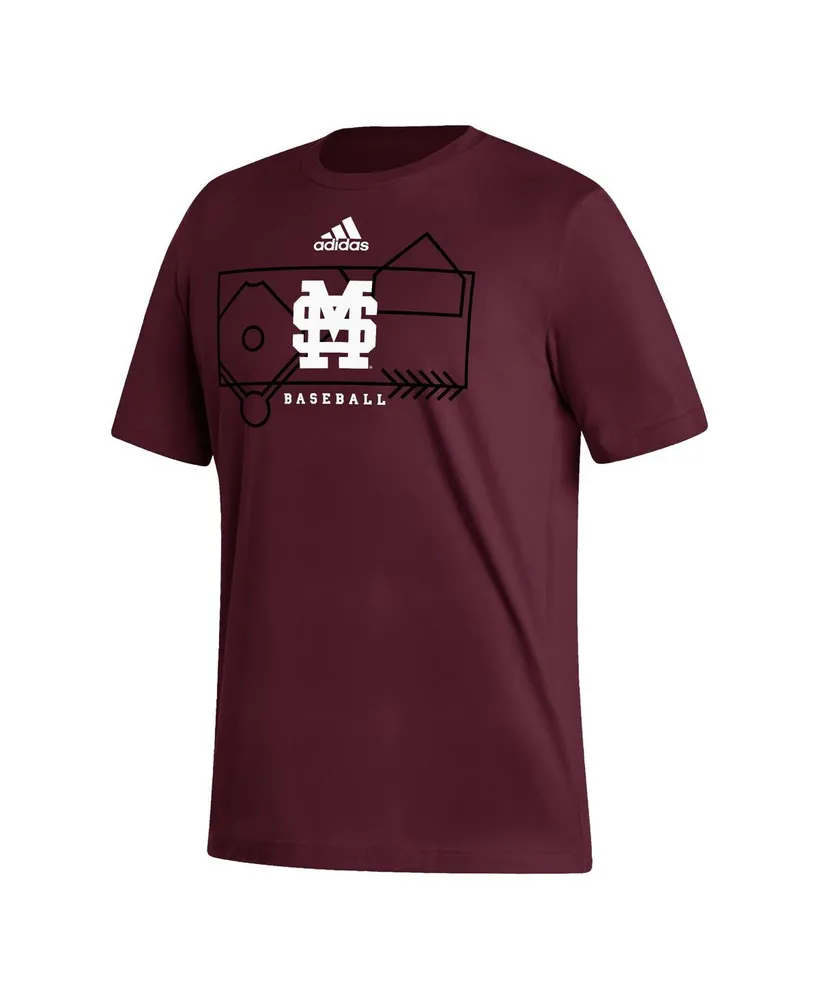 Men's adidas Maroon Mississippi State Bulldogs Locker Lines Baseball Fresh T-shirt