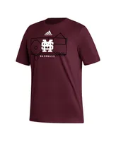 Men's adidas Maroon Mississippi State Bulldogs Locker Lines Baseball Fresh T-shirt