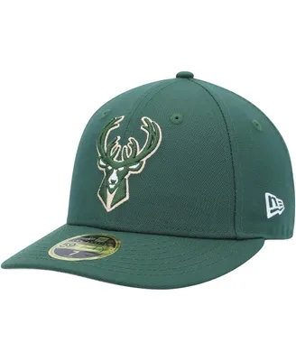 Men's New Era Hunter Green Milwaukee Bucks Team Low Profile 59FIFTY Fitted Hat