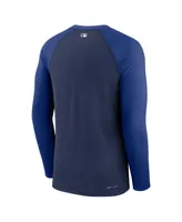 Men's Nike Navy Toronto Blue Jays Authentic Collection Game Raglan Performance Long Sleeve T-shirt