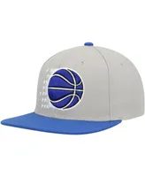 Men's Mitchell & Ness Gray, Blue Orlando Magic Hardwood Classics Essentials 2.0 Snapback Hat