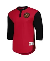 Men's Mitchell & Ness Red Atlanta United Fc Legendary Henley Long Sleeve T-shirt