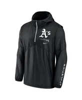 Men's Nike Black Oakland Athletics Night Game Half-Zip Hoodie