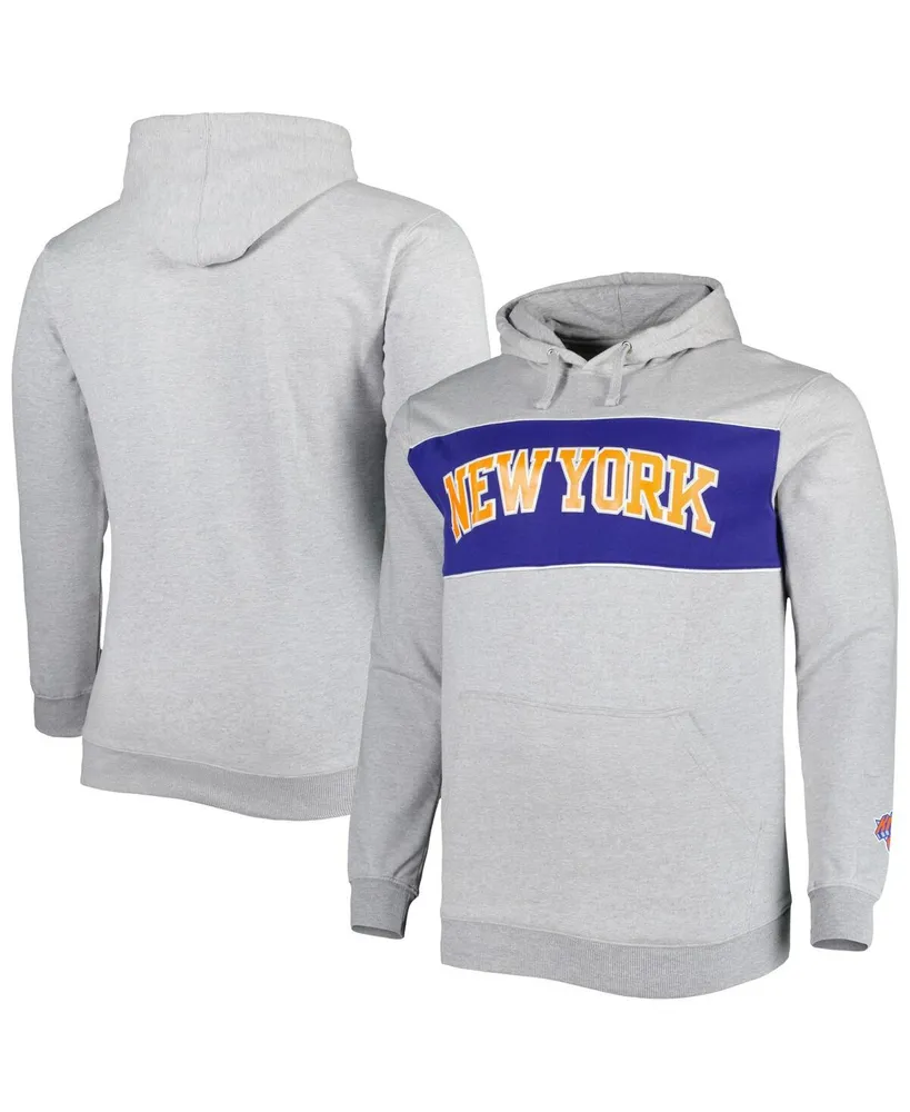 New York Knicks Fanatics Branded Off The Bench Color Block Pullover Hoodie  - Heathered Gray