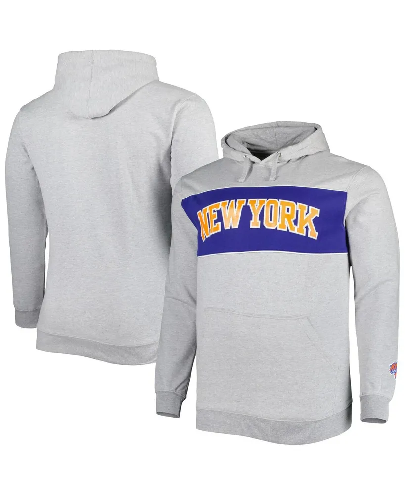 Men's Fanatics Heather Gray New York Knicks Big and Tall Wordmark Pullover Hoodie