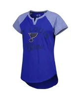 Women's Starter Blue St. Louis Blues Grand Slam Raglan Notch Neck T-shirt