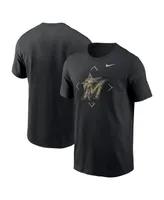 Men's Nike Black Miami Marlins Camo Logo T-shirt