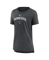 Women's Nike Minnesota Twins Heather Charcoal Authentic Collection Early Work Tri-Blend T-shirt