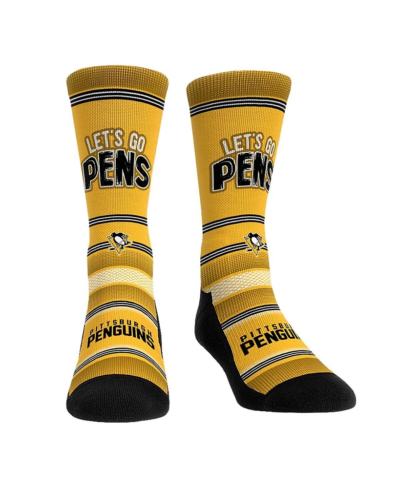 Men's and Women's Rock 'Em Socks Pittsburgh Penguins Team Slogan Crew Socks