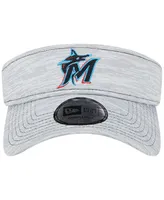 Men's New Era Gray Miami Marlins Adjustable Visor